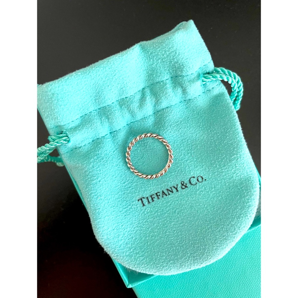 Tiffany & Co Twisted Rope Sterling Silver Ring 4.5